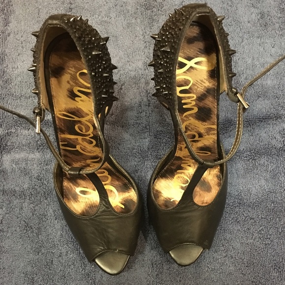 Sam Edelman Shoes - Sam Edelman Scarlett Spike Black Leather Heels