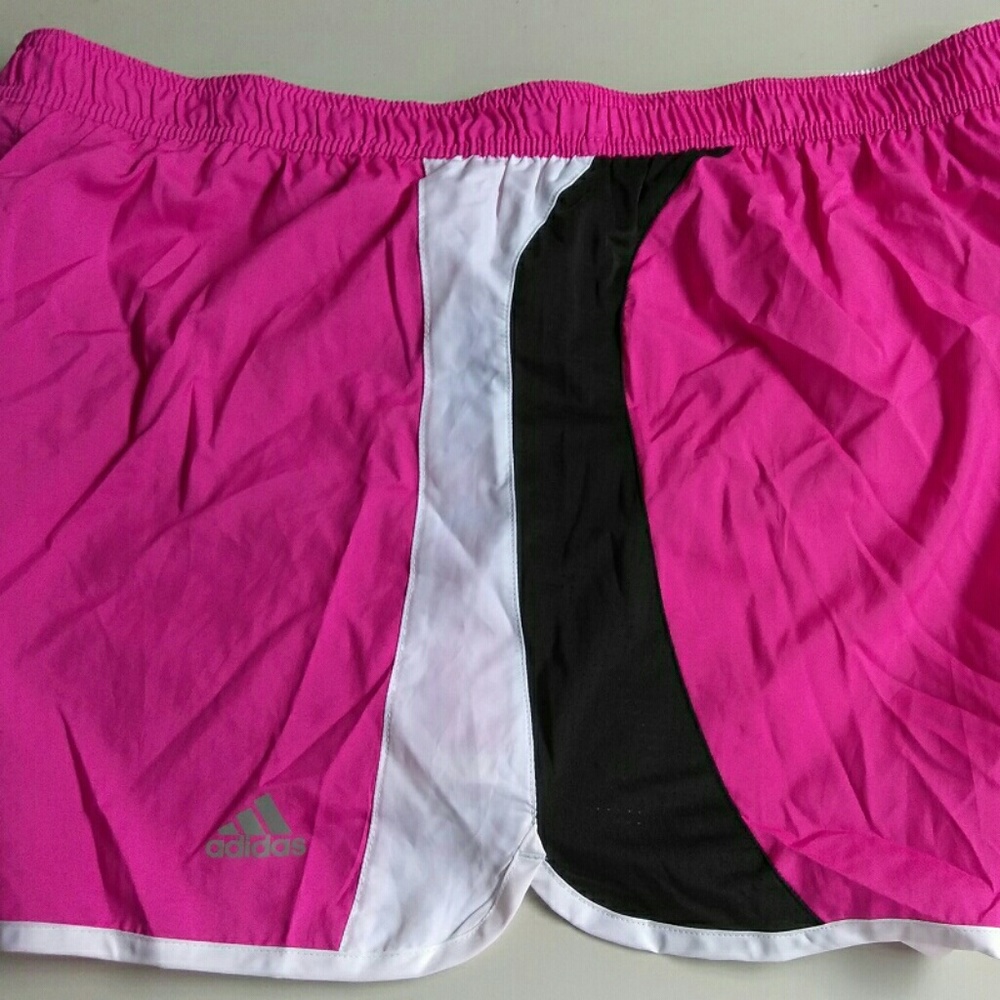 Adidas women's Pink black running shorts XL