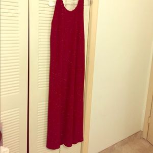 Lightly Used Red Backless Halter Sparkly Red Dress