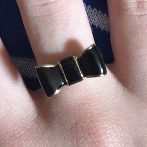 Kate Spade black bow ring size 7