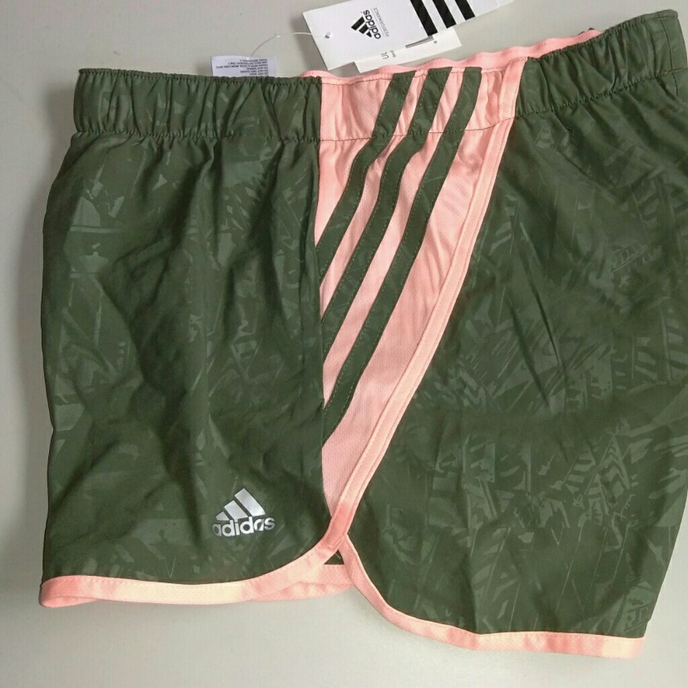 Adidas women's Green Pink running Short's