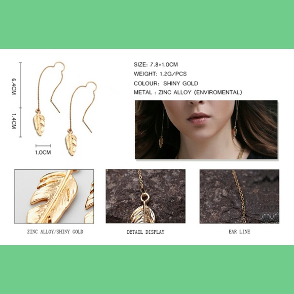 Minimalist 18k gold plated Feather Threaders - Picture 5 of 8