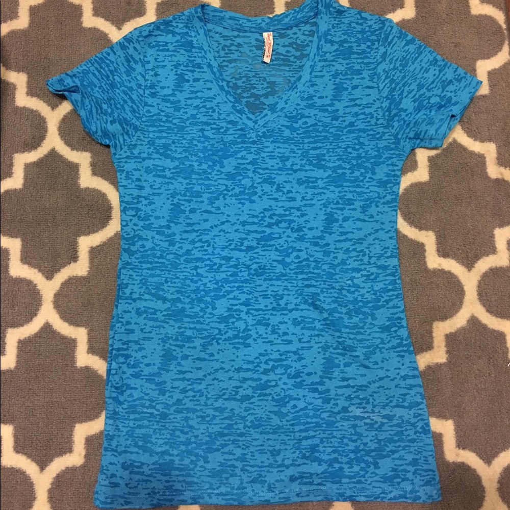 Patterned blue shirt