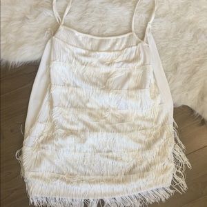 White fringe top
