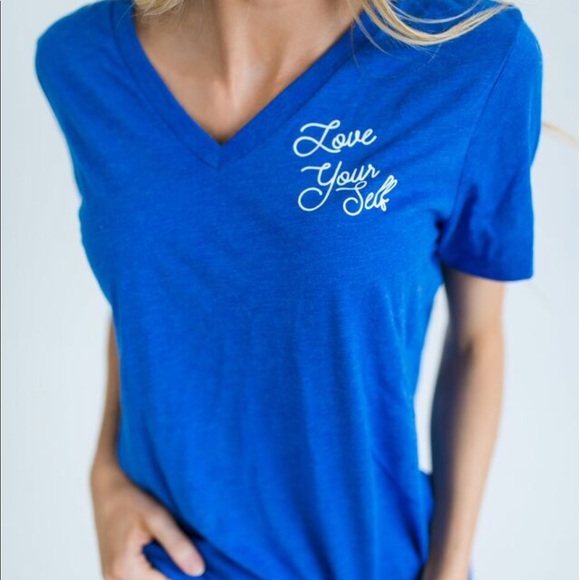 Love Yourself Shirt in Royal Blue - Picture 3 of 4