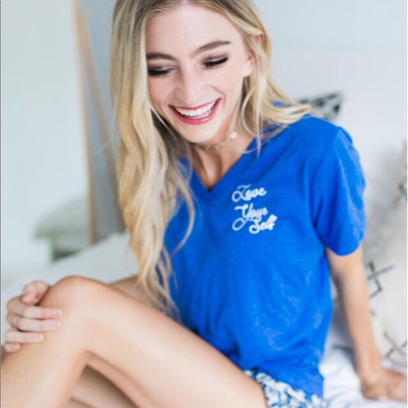 Love Yourself Shirt in Royal Blue - Picture 4 of 4