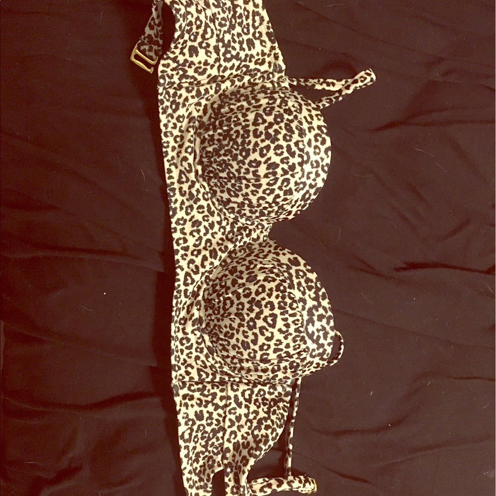small super push-up cheetah bathing suit top