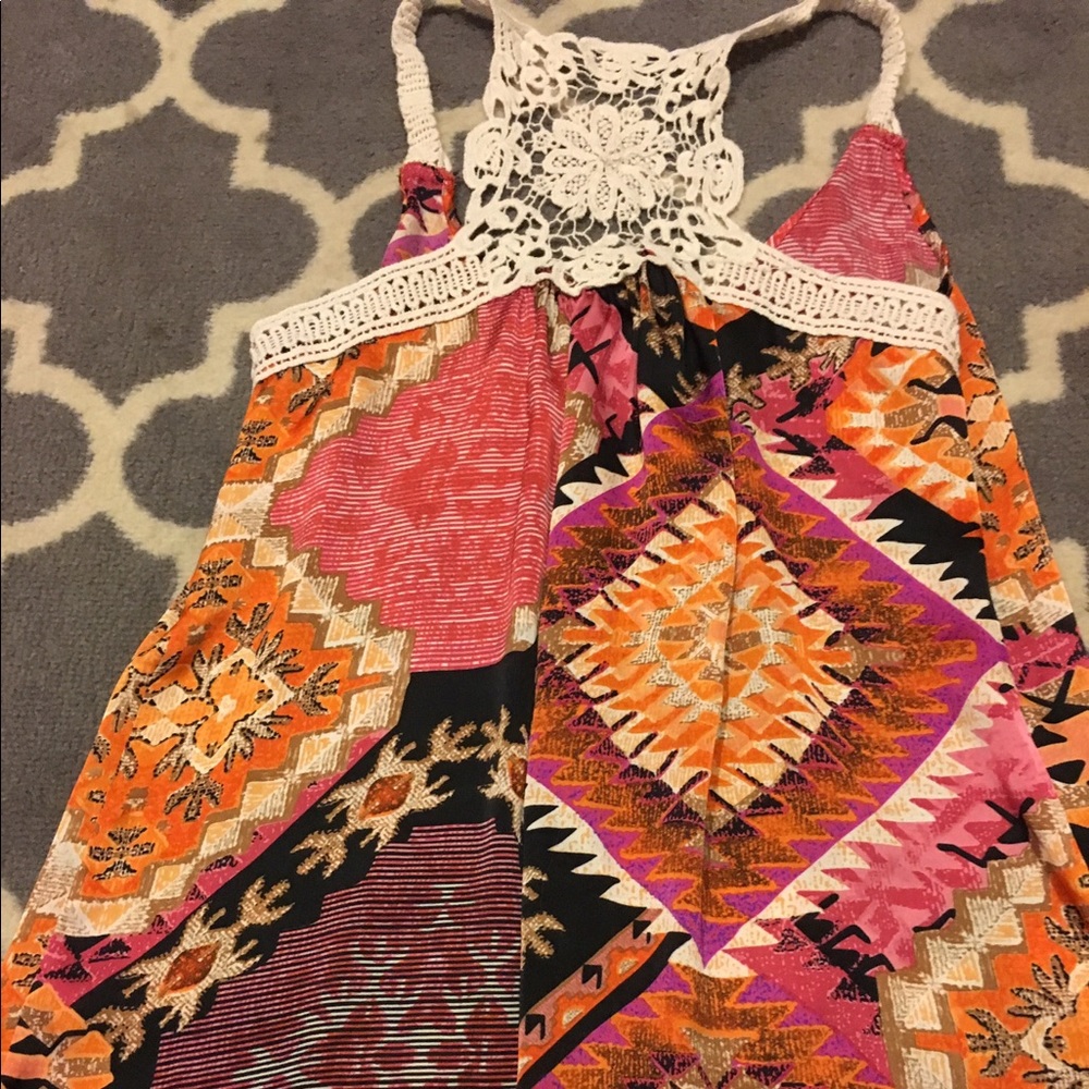 Summer Aztec tank with lace