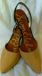 Sam Edelman Orly Slingback Tan Beige Black Heels