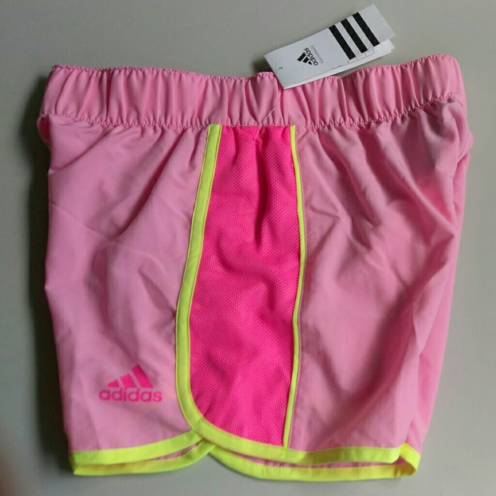Adidas Girl's All Sports Pink Shorts Sz L