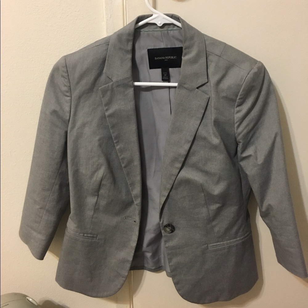 Banana Republic grey petite blazer