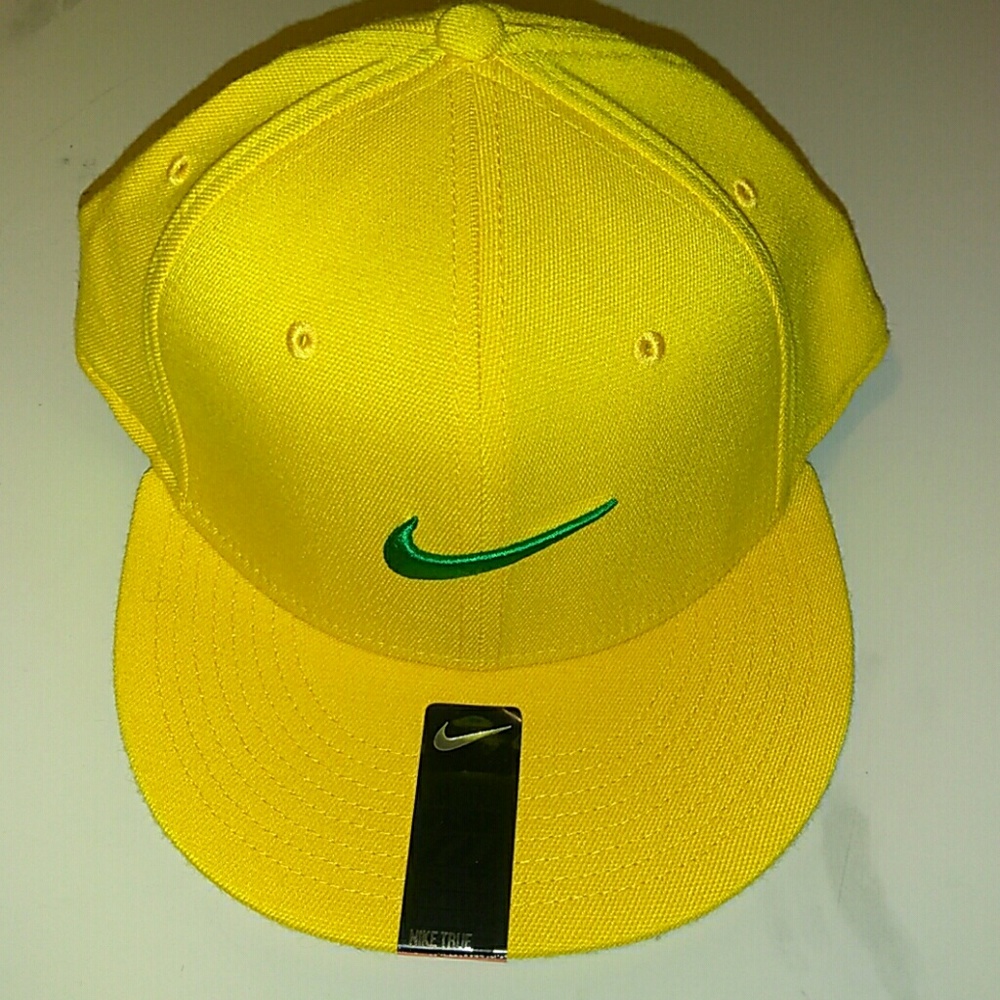 Nike true all sports hat cap yellow green logo
