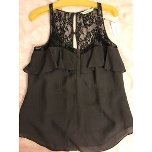 NWT Rebecca Taylor Gray Lace Blouse Top