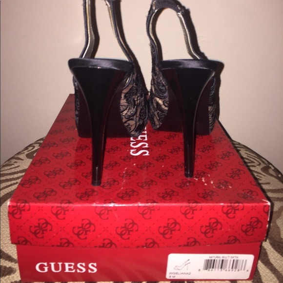 Guess Natural/Black Satin Heel - Picture 4 of 5