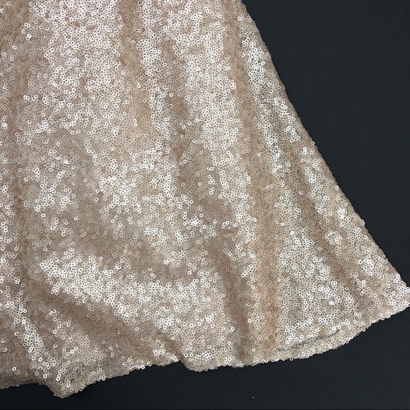 TOBI Rose Gold Sequin Backless Dress - Picture 2 of 8
