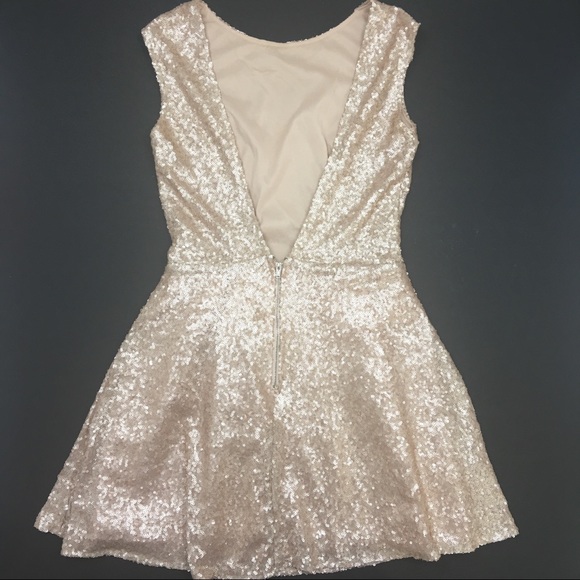TOBI Rose Gold Sequin Backless Dress - Picture 4 of 8