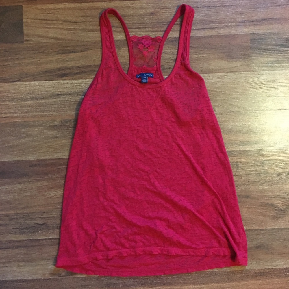 American Eagle Red Racerback Tank