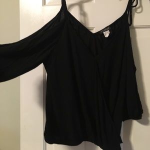 Open shoulder drape blouse!
