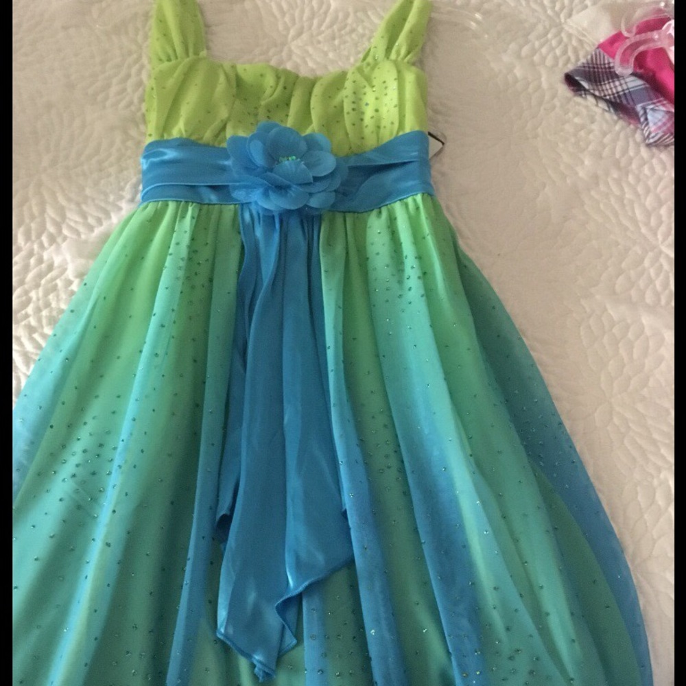 Greenish colored and Teal  My Michelle tank dress