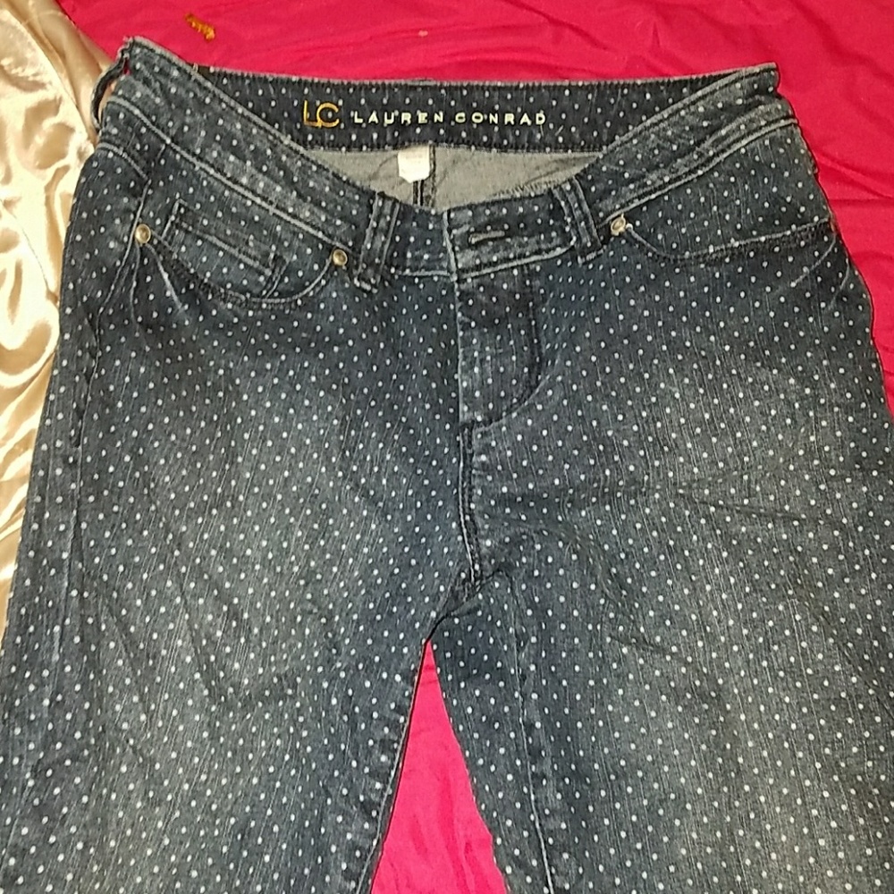 Polka dot cropped jean