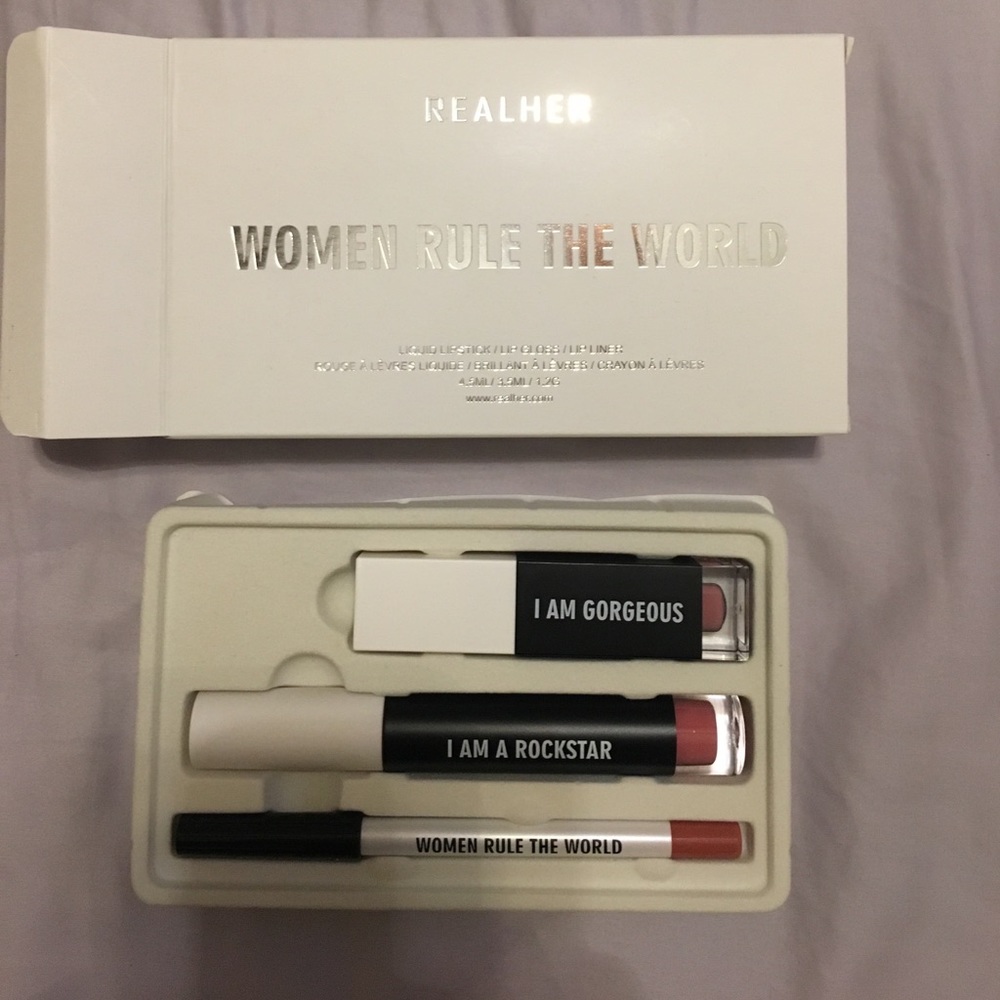 Realher Lipstick, Liner & Gloss in Neutral Pink