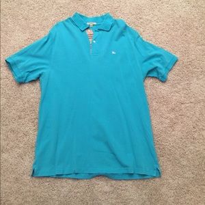 Men's Burberry Collared Polo Color Teal Size Large