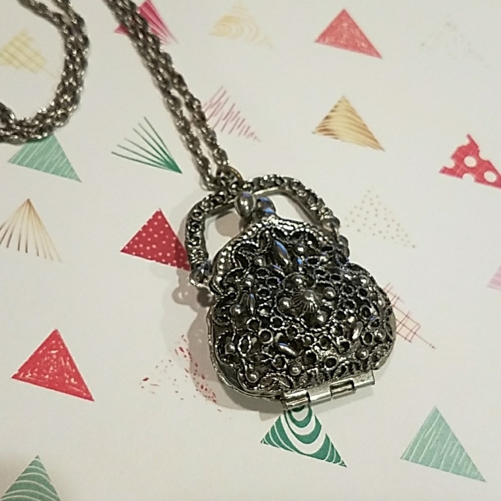 Vintage Purse Necklace - essential oil carrier