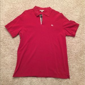 Men's Burberry Polo Shirt Color Red Size XL