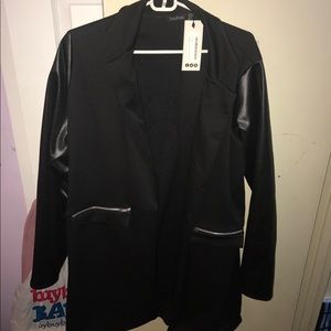 BRAND NEW: Faux leather Sleeve Jacket