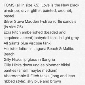ISO List!  (Help Me Find These Items!) 🎆💜