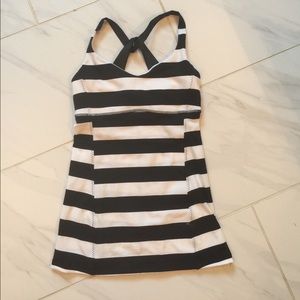Like New Lululemon Striped Tank w satin straps 4