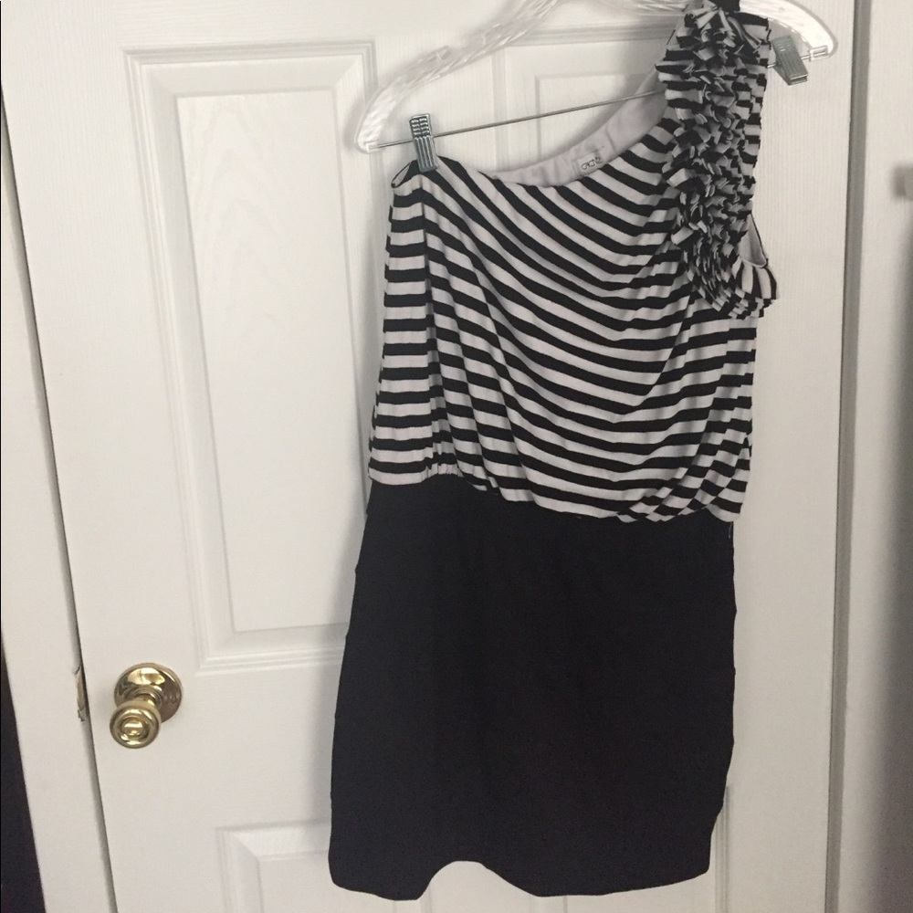Cache One-Shoulder Mini Dress, Size L