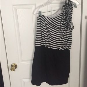 Cache One-Shoulder Mini Dress, Size L