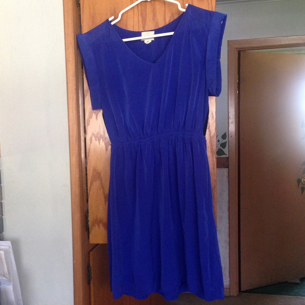 LAST DAY TO BUY. Blue dress back black sheer panel