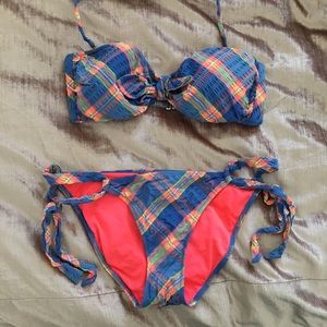 Victoria's Secret Plaid Bandeau Bikini