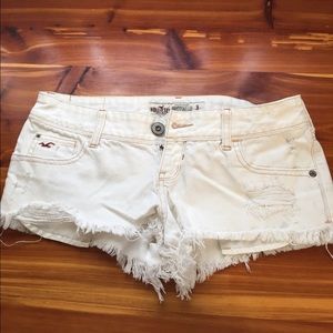 Hollister white jean shorts