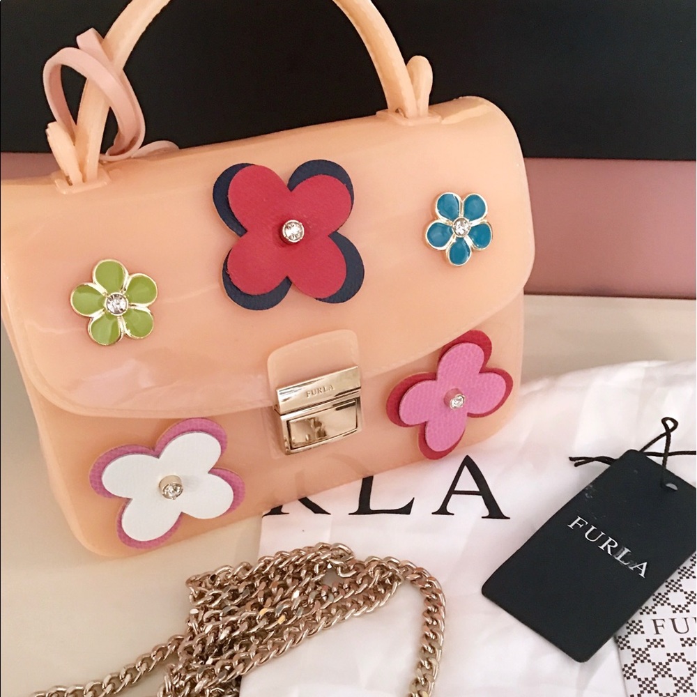 ♦️SOLD♦️FURLA NWT candy jelly bag with chain - Picture 2 of 8