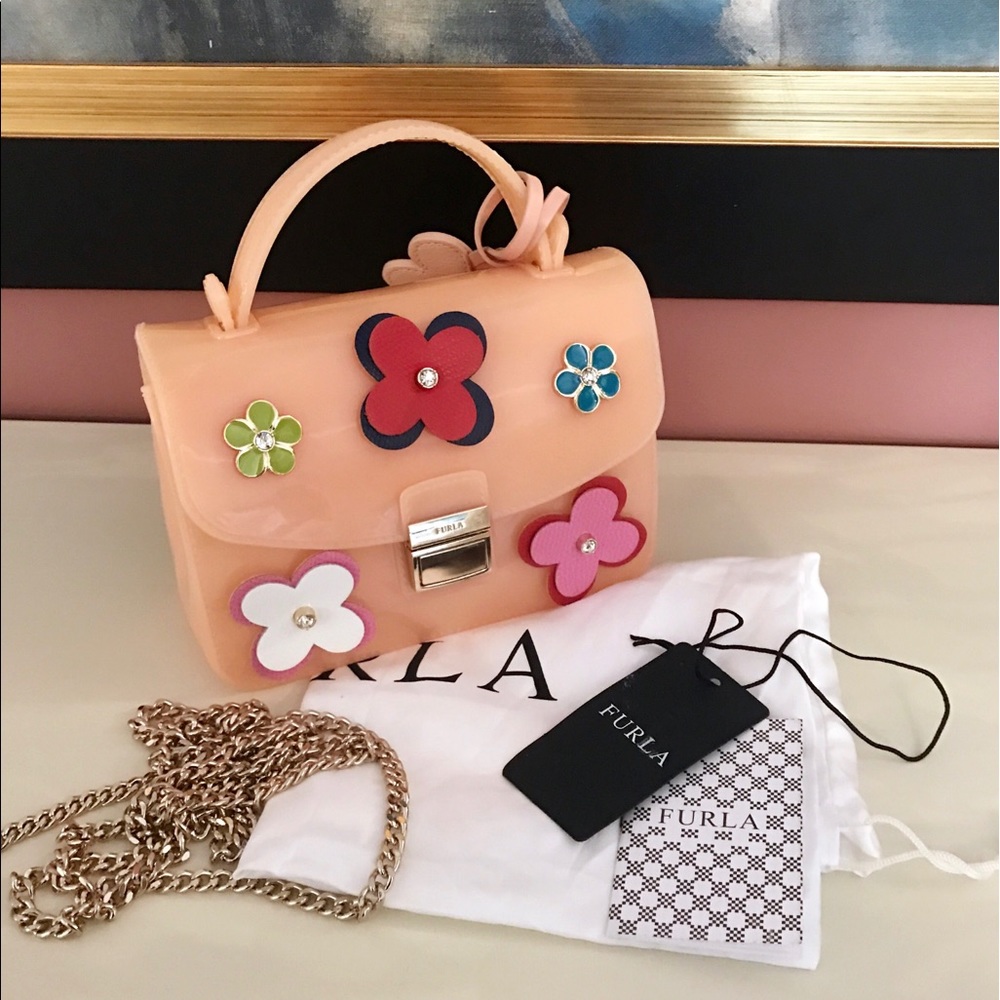 ♦️SOLD♦️FURLA NWT candy jelly bag with chain - Picture 8 of 8