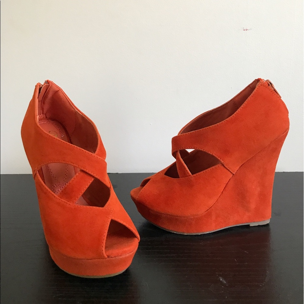 Orange Wedge Bootie