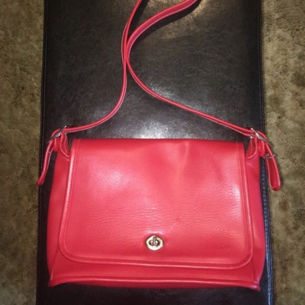 Red Leather Messenger Bag