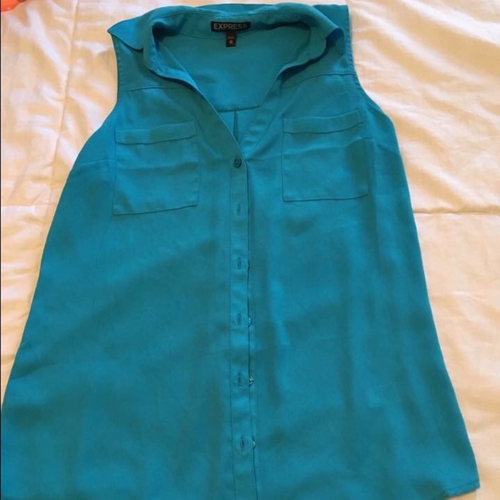 Express  turquoise dress shirt/blouse