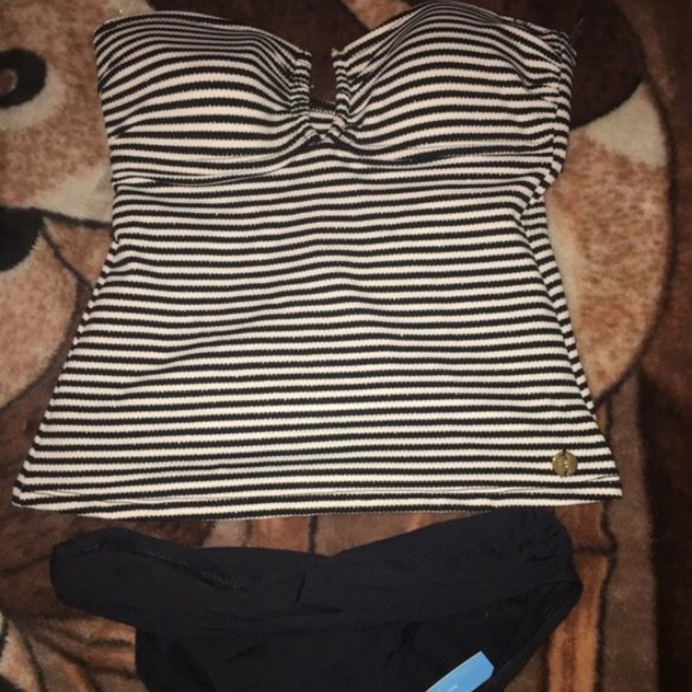 Black & White Striped Tankini