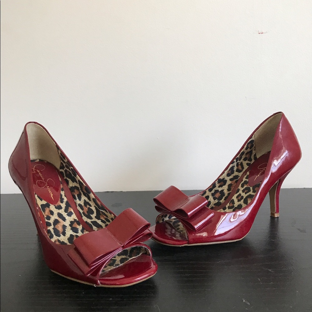 Red Jessica Simpson Peep Toe Heel
