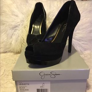 Black Jessica Simpson open toe heel sandals
