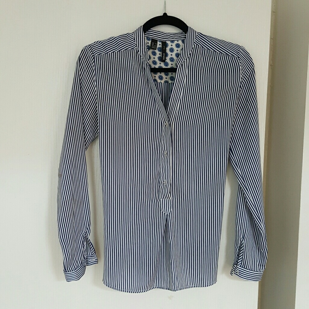 MANGO Striped Blouse