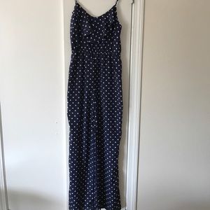 Blue and white jumpsuit