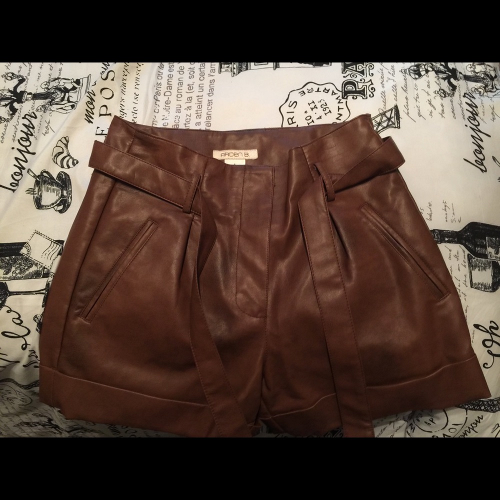 Leather shorts