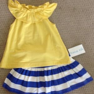 *SOLD*Kelly's Kids Yellow, Blue, & White skort set