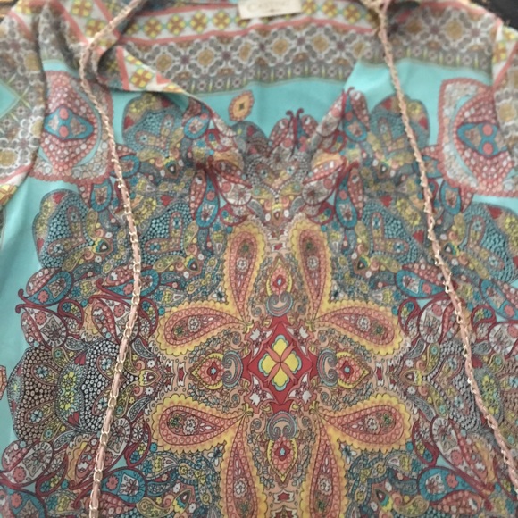 Casting silk top with chain/ leather detail - Picture 2 of 3