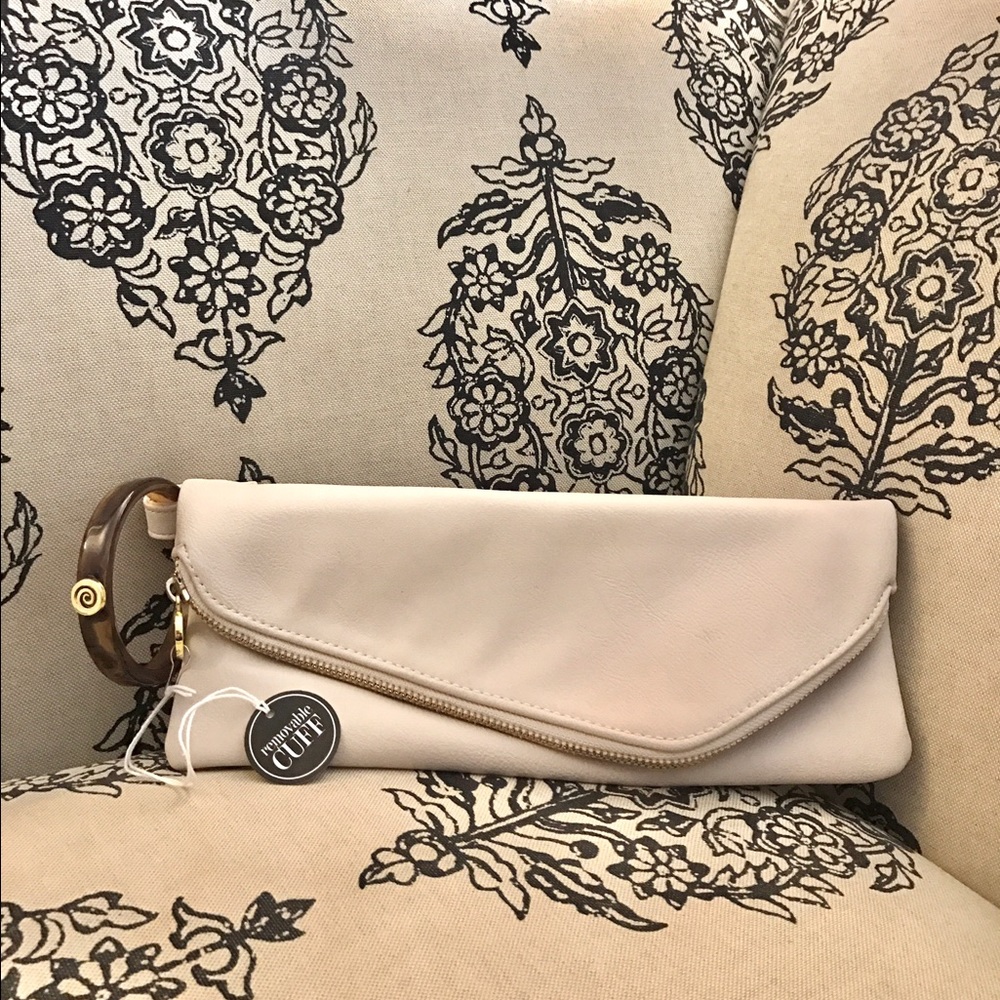 Beige Clutch with Removable Cuff